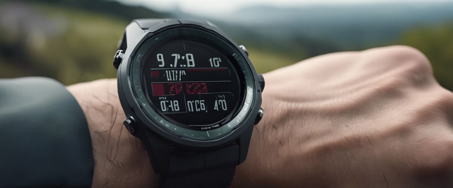 Advanced running watch displaying GPS tracking